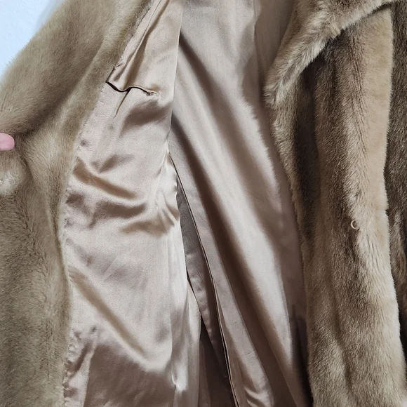 Tissavel France Vintage Faux Mink Fur Jacket Made In England Sz XL Excellent Con - Picture 5 of 16